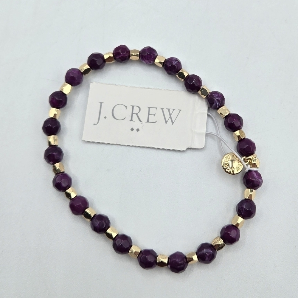 J Crew Beaded bracelet Dark Berry - Picture 2 of 5